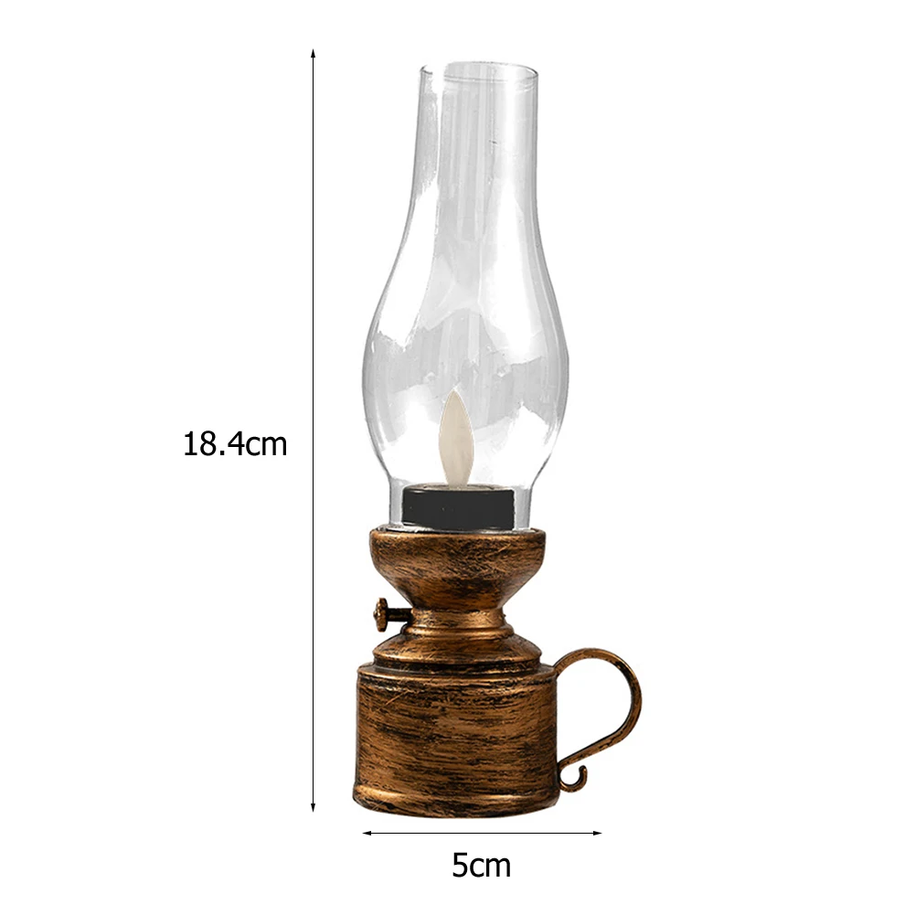 C5 Electronic Candle Lamp Portable LED Small Wind Lantern Battery Powered Oil Table Decorative Lamp for Holiday Birthday Decor