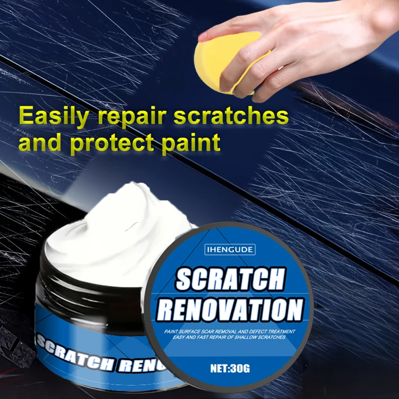Car Scratch Repair Nano Polishing Paste, Suitable for Various Car Paint Colors, Multi-Functional Scratch Removal Paste, Comes with a Sponge