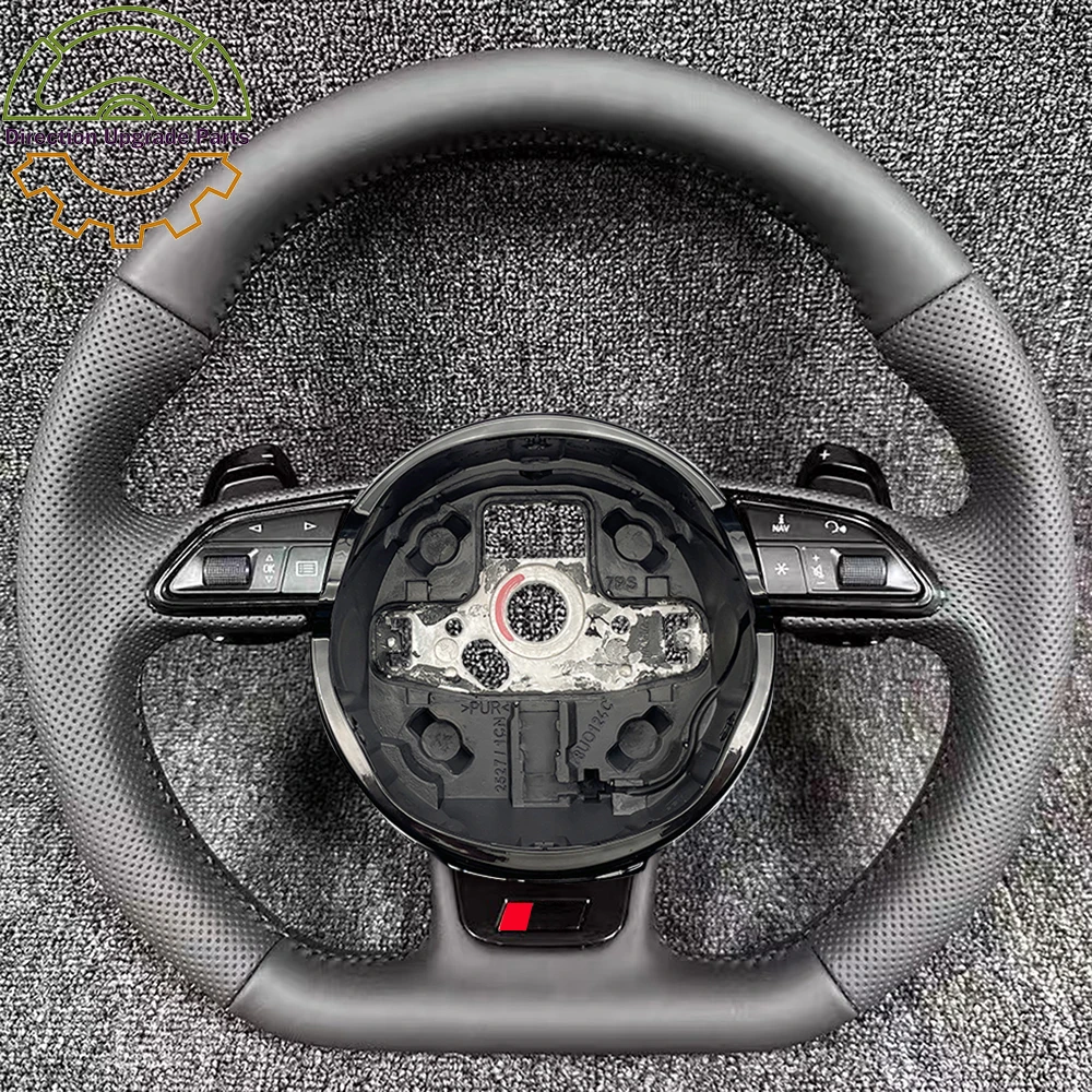 

For Audi A3 A4 B8 8V Semi Perforated Leather White Line Steering Wheel assembly