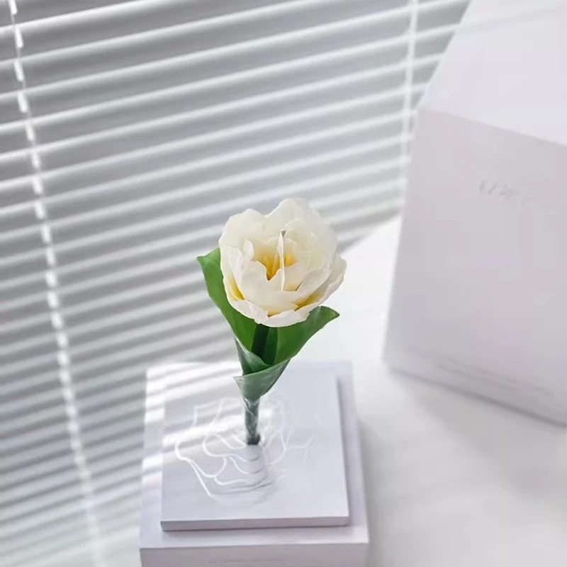 Handmade beeswax flower series tulip scented candle home ornament