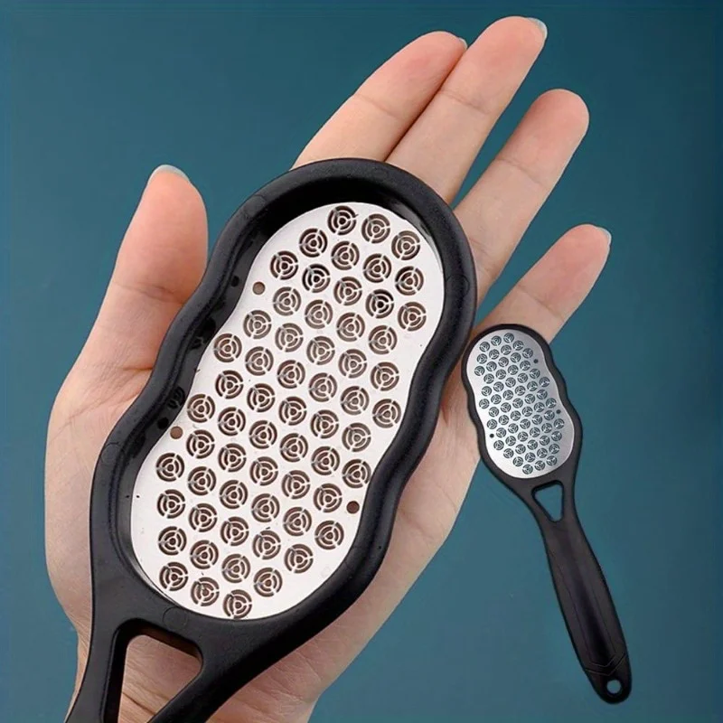 2-حزمة الفولاذ المقاوم للصدأ ملف القدم الكالس مزيل كعب عرموش مزيل الجلد الميت مقشر مكافحة سبلاش منظف القدمين