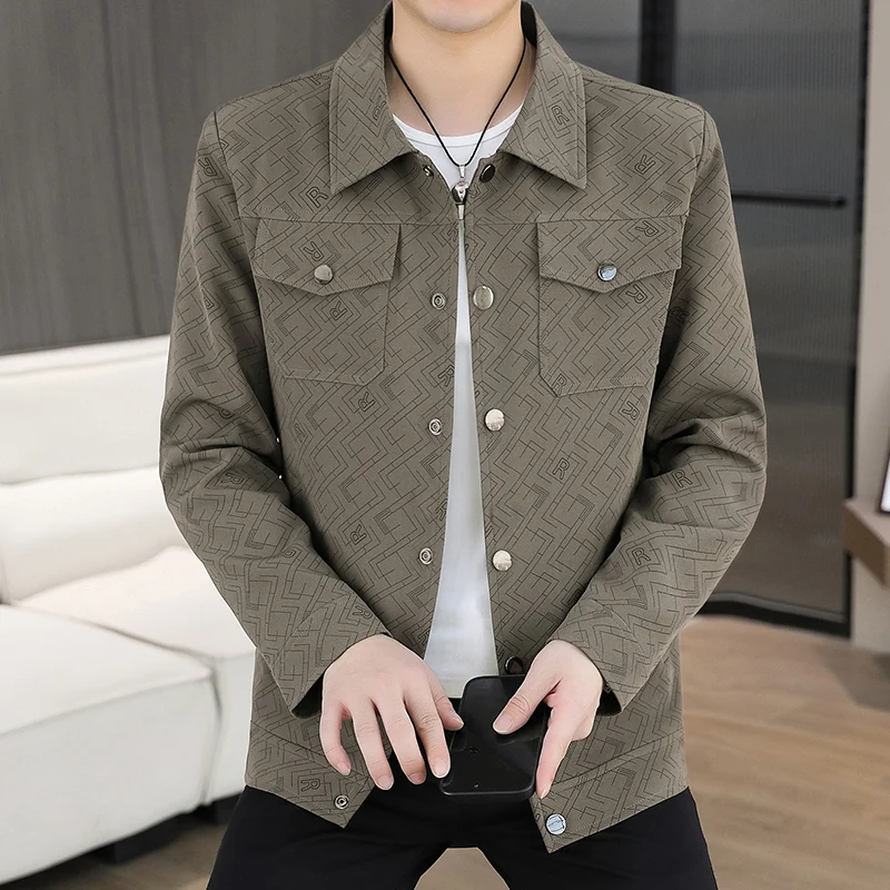 

Осенние повседневные куртки 2024, мужские облегающие полосатые деловые и социальные куртки, мужские универсальные ветрозащитные уличные уличные пальто