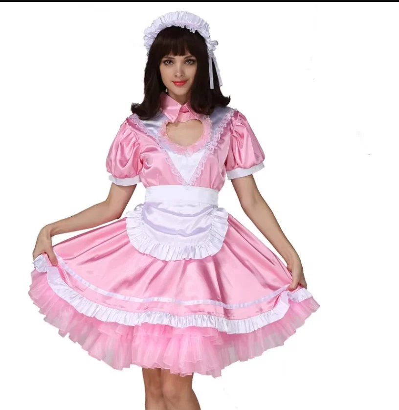 

Sissy Girl Hollow Heart Lockable Princess Costume Cross Costume Maid Role Play Costume Customization