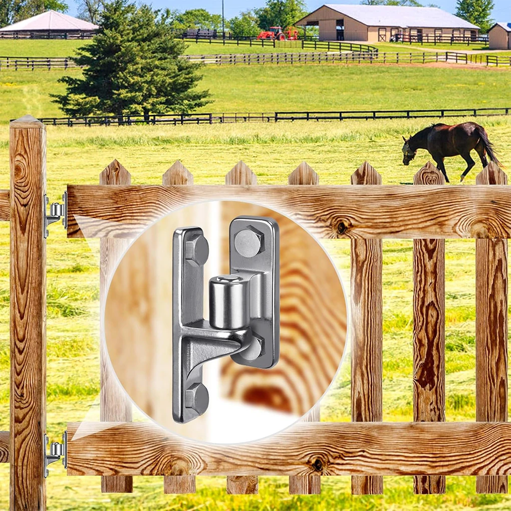 

2025 New Heavy Duty 304 Steel Gate Hinges Wall Mount Door Hinges Smooth Surfaces Door Hinges Set for Wooden Fence & Farm Gate