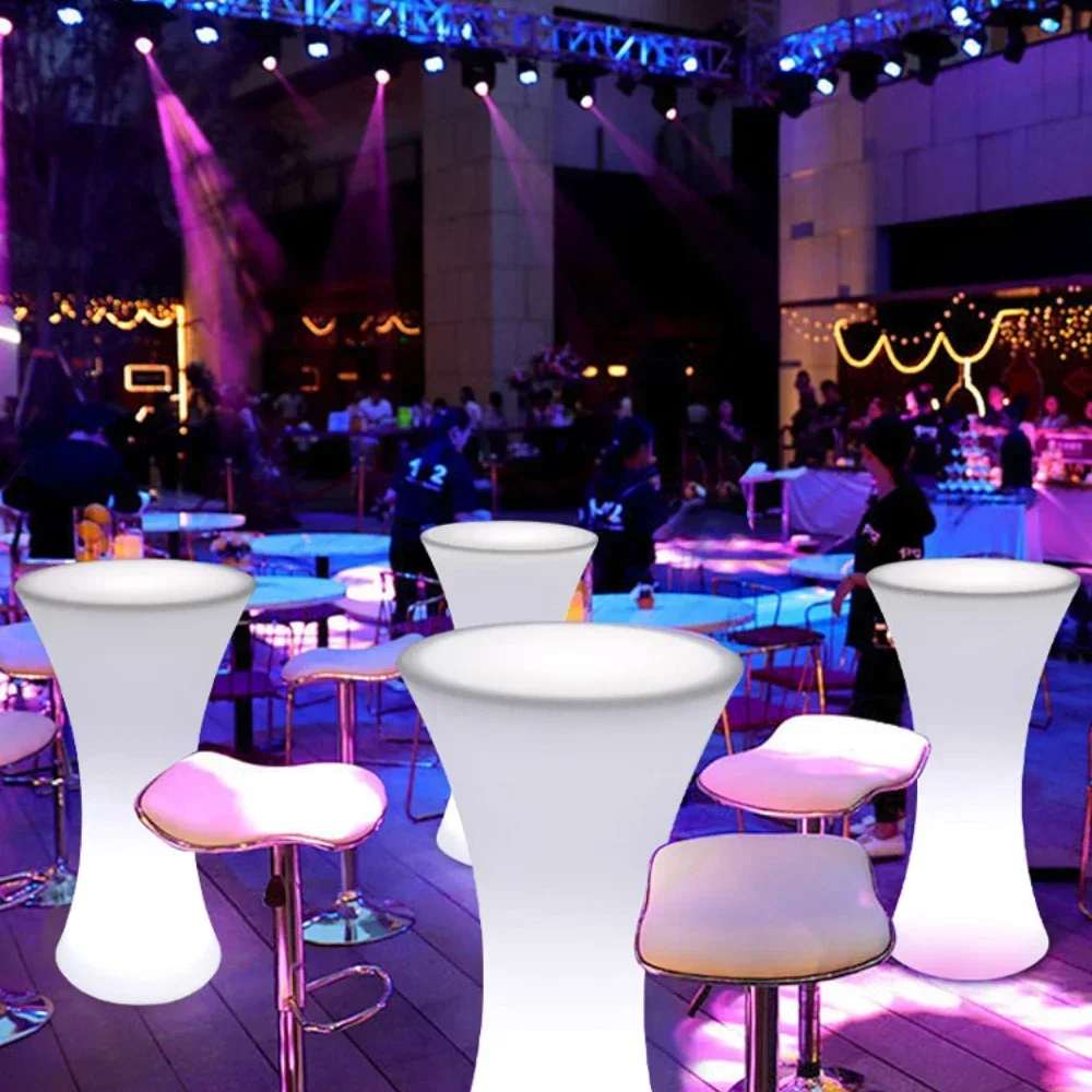 Outdoor Bar Table and Chair Luminous High Bar Table Outdoor Activity Bar KTV Coffee Table round