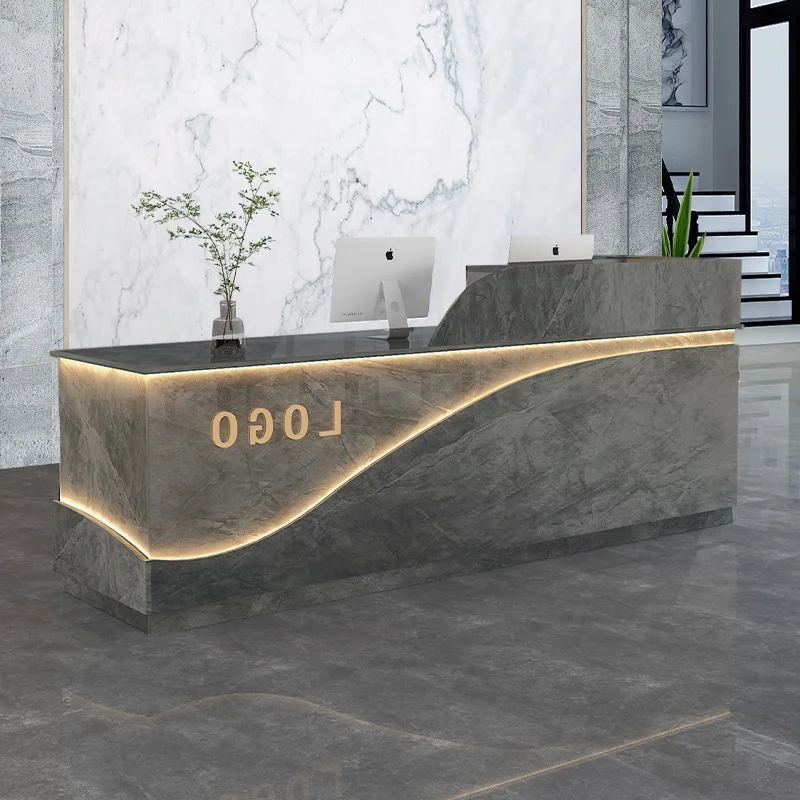 Glamour Beauty Reception Desk Modern Design Office Cashier Reception Desks Luxury Salon Mostrador Recepción Commercial Furniture