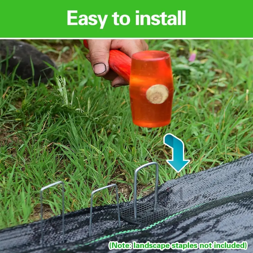 U-type Garden Staples Heavy-duty Fence Tubing Stakes Sod Pins Galvanized Landscape Spike for Holding Lawns Barrier Ground Nail