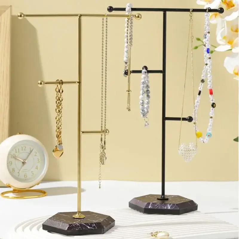 D0LC Fashionable Jewelry Storage Rack Display Stand for Earrings Rings Accessories Space Saving Necklace Bracelet Rack