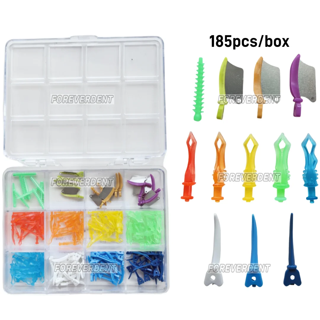 

5Boxes Interdental Wedges Kit Dental Sectional Matrix Diamond Wedges Fender Diastema Tooth Gap Knife