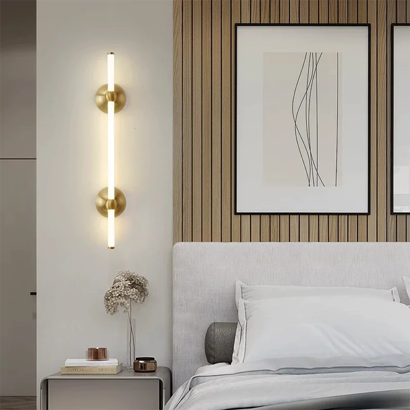 

LED Wall Lamp Minimalist Strip Wall Decor Light For Bedroom Bedside Living Room TV Sofa Lobby Background Indoor Lighting Fixture
