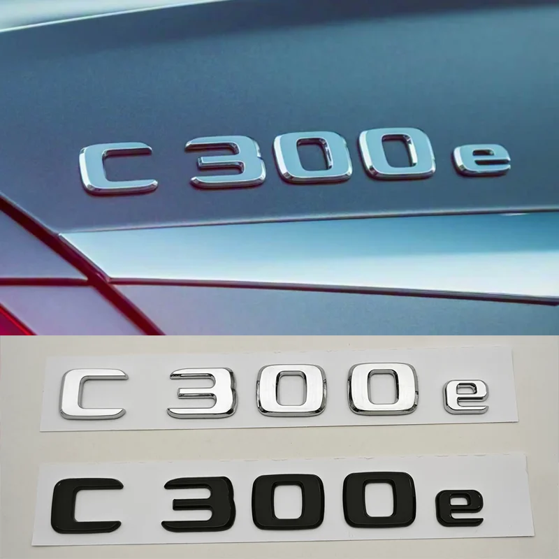 

3D ABS Car Letters Rear Trunk Badge Sticker Logo C300e Emblem Decals For Mercedes Benz C300e W206 S206 Tail Marking Accessories