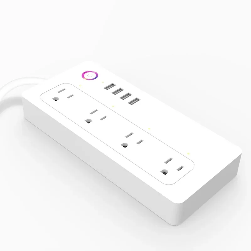 Smart Power Strip Wifi 4 EU Outlets Plug 4 USB Charging Port Timing App Voice Control Work with Alexa Google Home Assistant