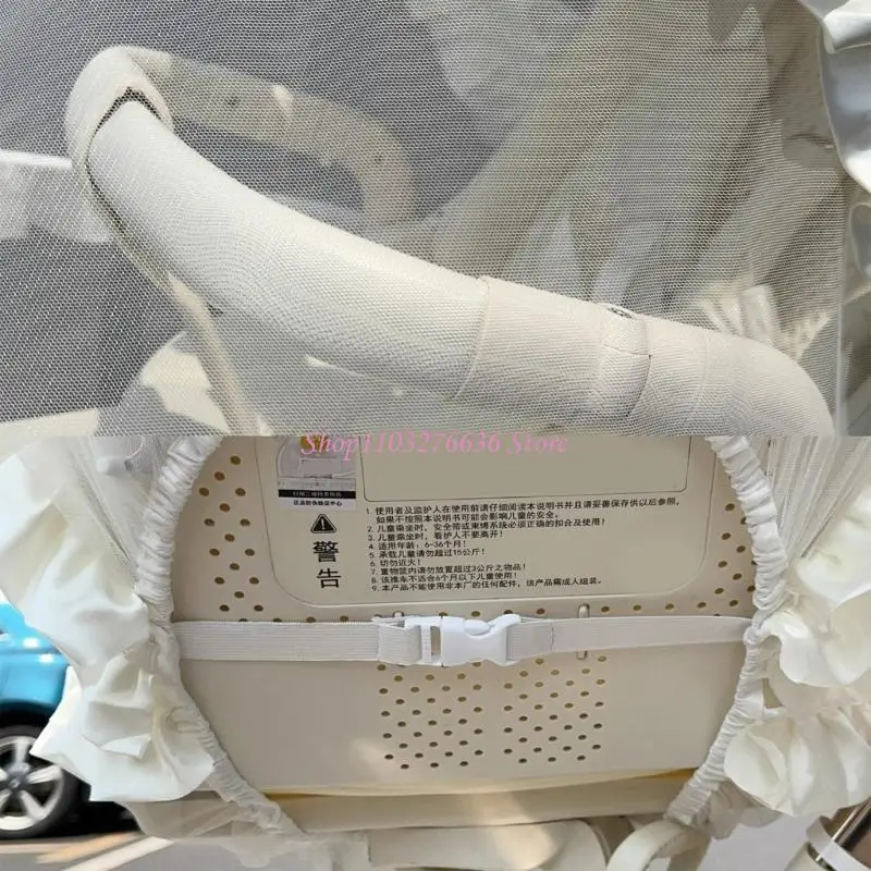 R6FD التغطية الكاملة ذبابة الشبكة للعربة الدانتيل تصميم سهلة التثبيت بوليستر القماش الطفل عربة عربة الأطفال