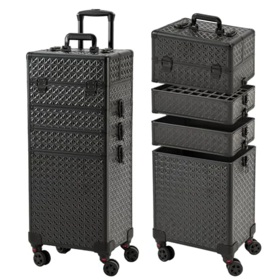 

Portable Multi-Storey Nail Case for Nail Tech Organizer Wheels, Cosmetic Case, Makeup Train Case, Make Up Case, ABS Plastic, Bl