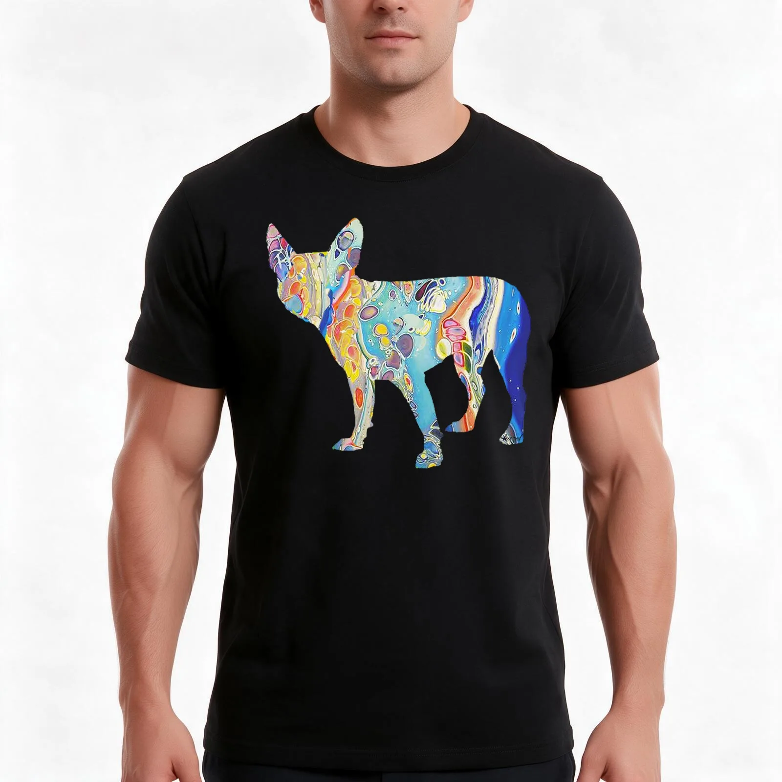 Boston Terrier Boston Terrier Gifts Print Coaster Mug Painting Decor Ornament T-Shirt Summer Casual Cotton Tee