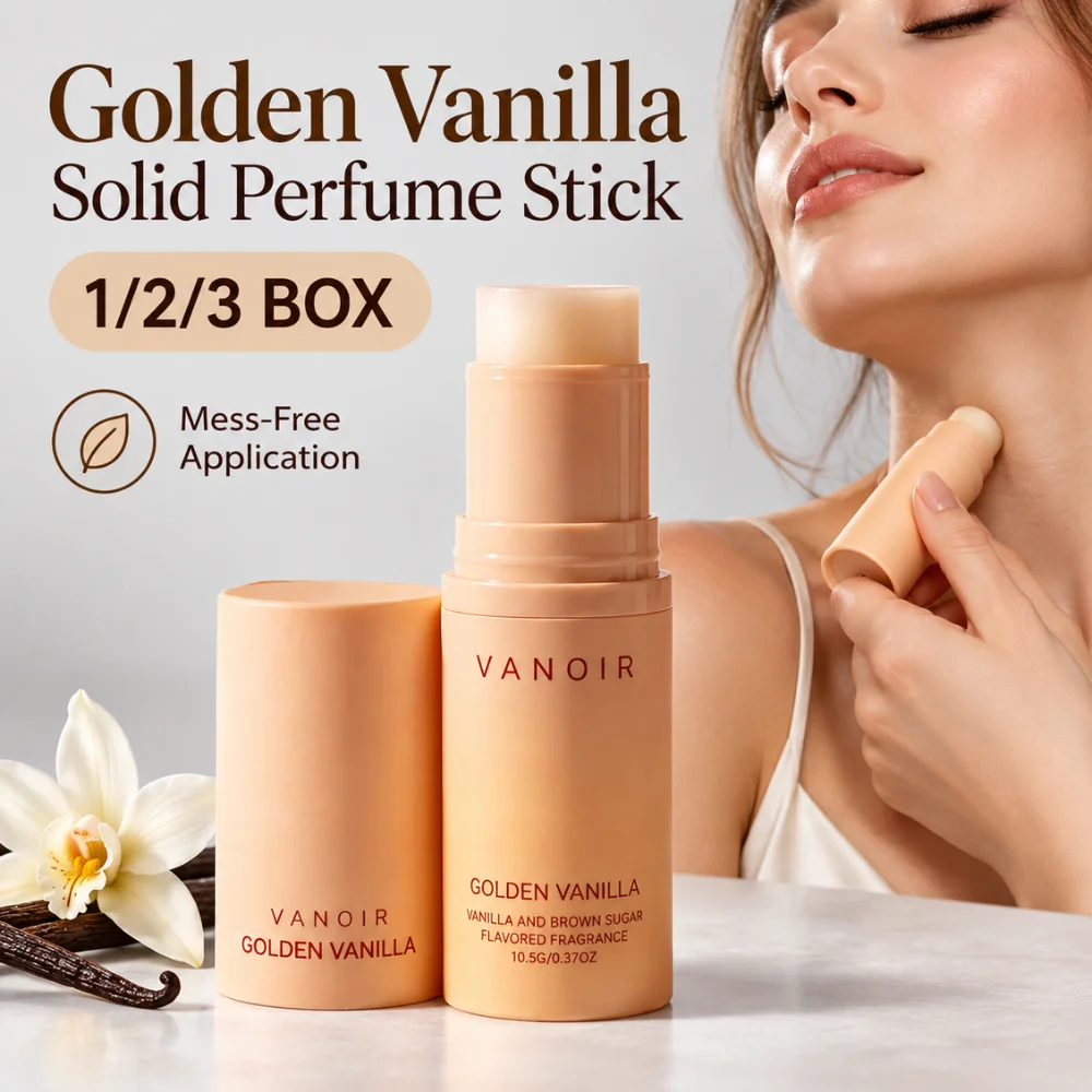 VANOIR Golden Vanilla Solid Perfume Stick 10.5g Brown Sugar Fragrance Balm Long Lasting Portable Pocket Scent for Daily Wear Use
