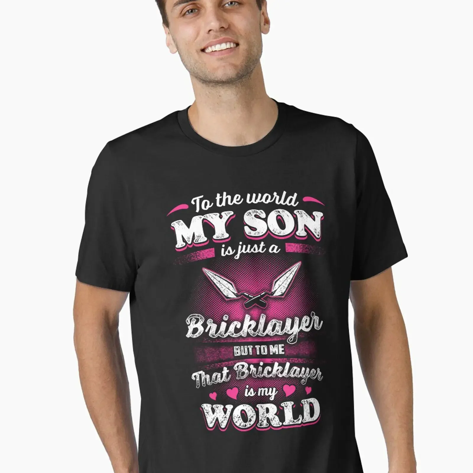 To the world my son is just a Bricklayer Essential T Shirt vintage Washed Top For Everyday Wear Versatile designer clothes