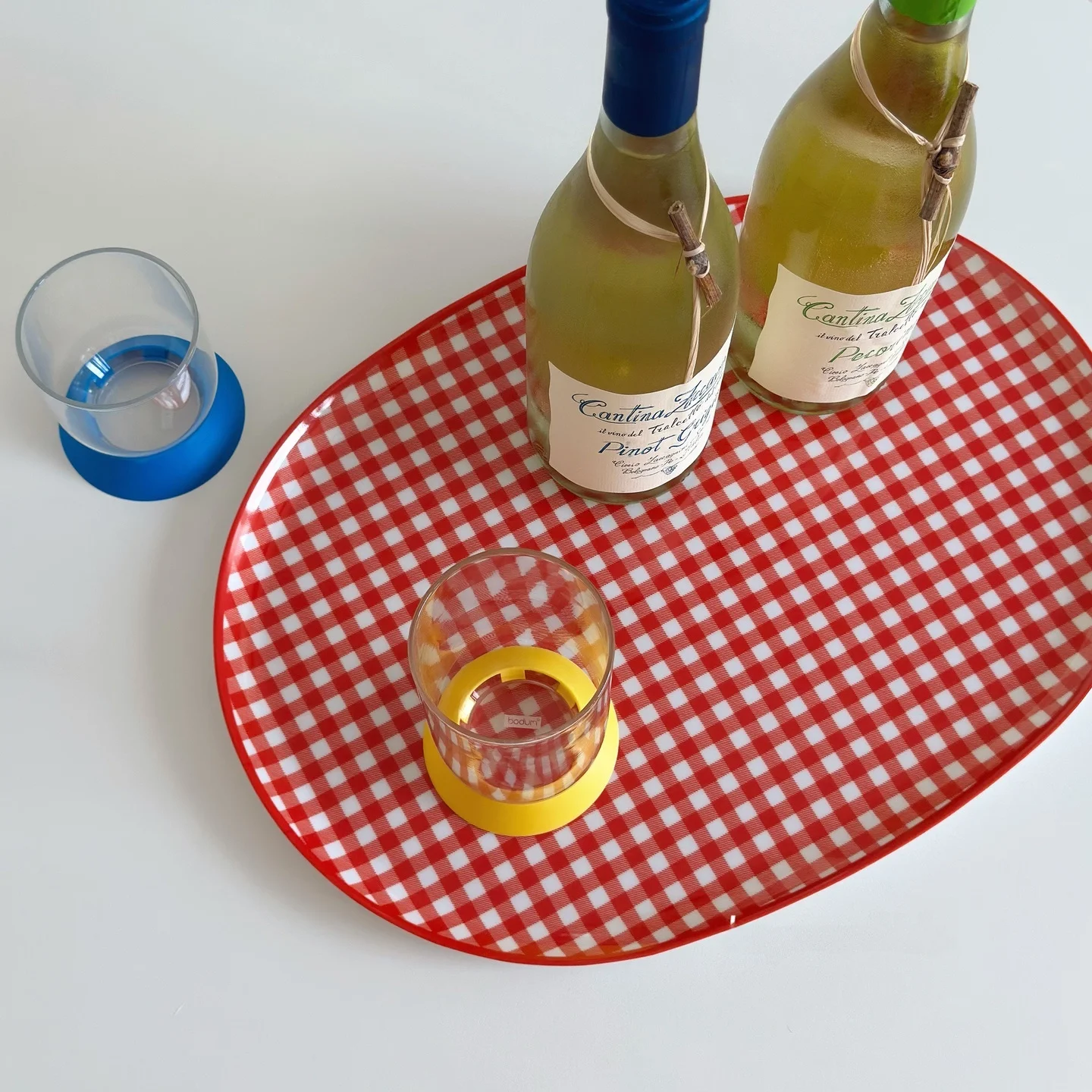 

HeymanKids Retro Red Plaid Diningware Tray Oval Shaped Home Restaurant Tabletop Storage Plate Classic Vintage Style Melamine ...