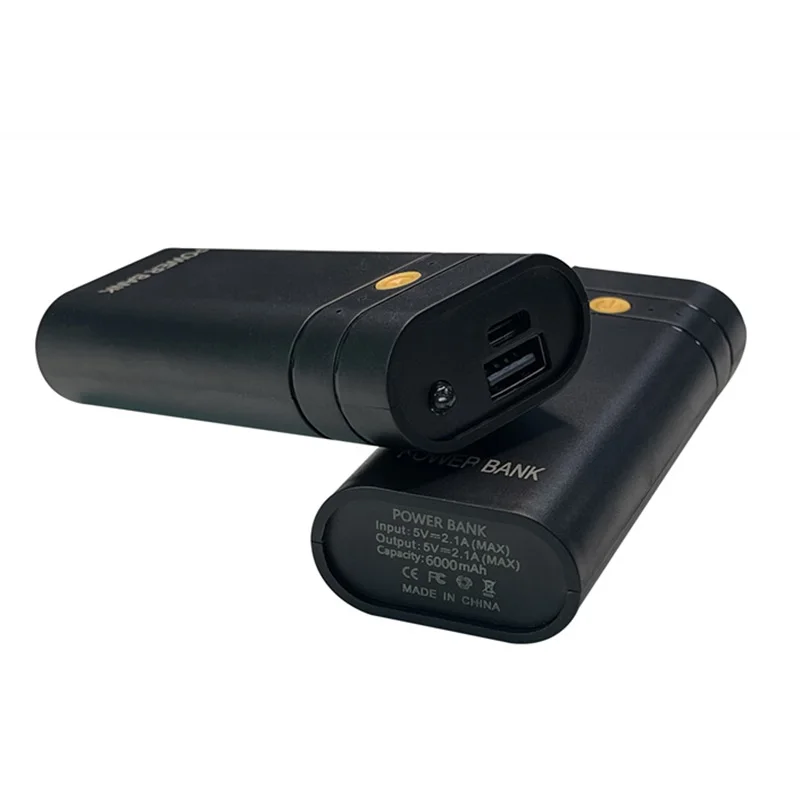 5V 2A 6000mAh USB Type-C 2X 18650 Battery Charger Case DIY Power Bank Box For Phone Electronic Charging Not Including Batteries