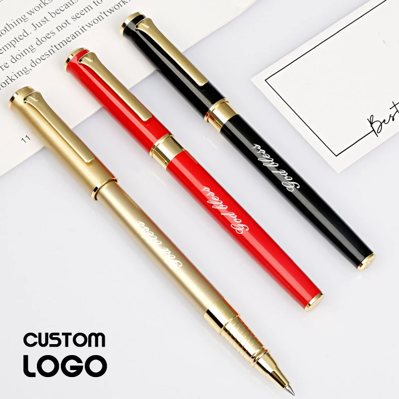 

10pcsCustomized LOGO Metal Roller Pen Business Signature Pens Personalized Engraved Name Laser Gifts Ballpoint Pen Stationery