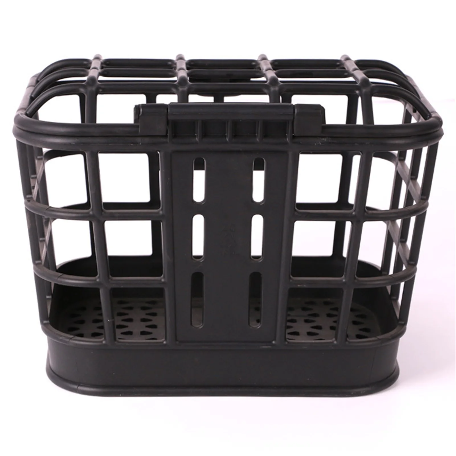 Bike Front Basket Large Capacity Anti Extrusion Black PC Material Detachable Bike Basket with Lid for Electric Bike