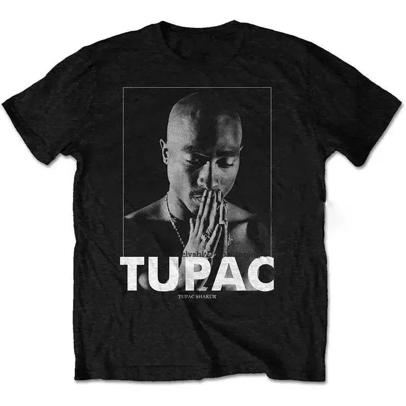 

Футболка в стиле хип-хоп с принтом рэпера Tupac, Повседневная летняя Универсальная футболка с коротким рукавом и круглым вырезом для мужчин и женщин