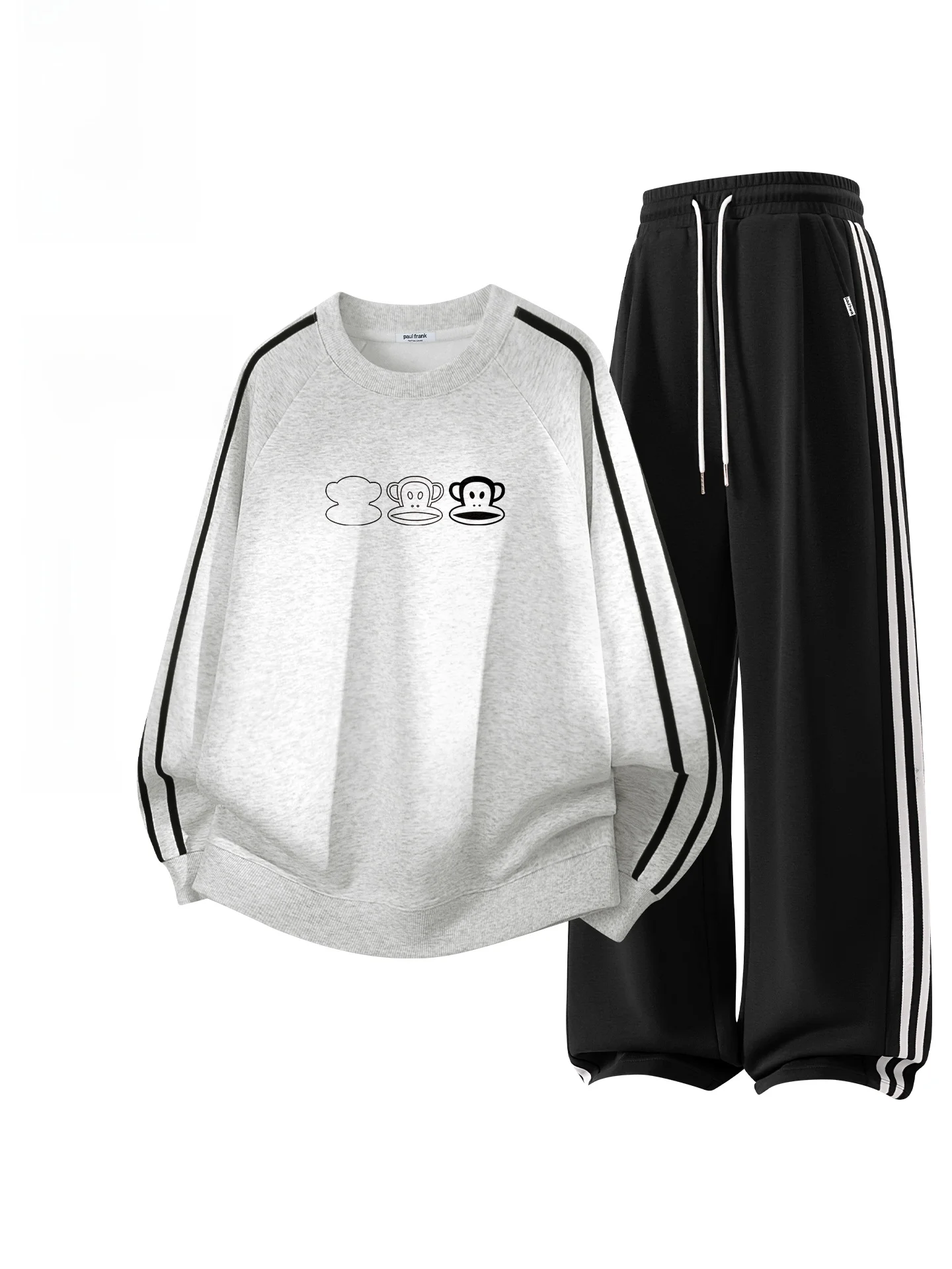 

Men's Sweatirt And Sports Pants Set Spring New American Trendy Brand Two-Piece Set Long Sve Cotton Polyester ...