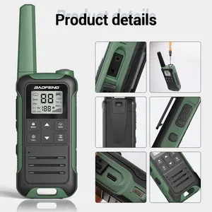 2 pcs Baofeng F22 Mini Walkie Talkie PMR FRS Long range Portable Rechargeable Children Radio In Two-Senses Type-C Charger for Camp Travel 10 Main Communication Radio Sales - №1