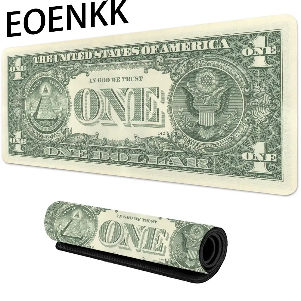 لوحة ماوس العملة، لوحة ماوس كبيرة للكمبيوتر المكتبي، مفارش طاولة ألعاب مطاطية مضادة للانزلاق، لوحة مفاتيح للألعاب، وسادات مكتب طويلة