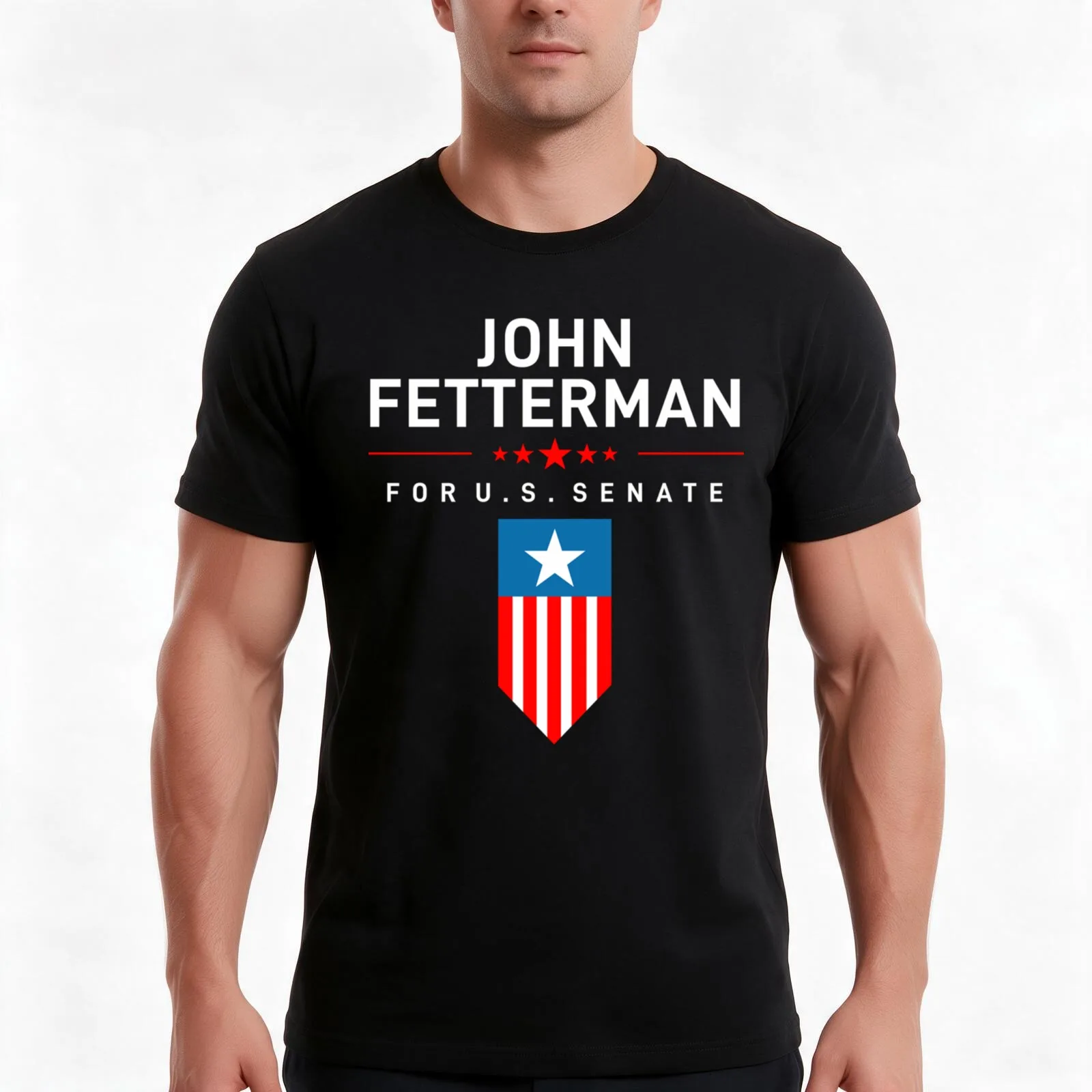 John Fetterman - Vote Fetterman For Senate Essential T-Shirt, Summer Casual Cotton Tee, Oversized Streetwear Tops, 100% Cotton