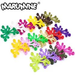 Marumine 50PCS Leaves Block Flower Tree Parts Compatible 2417 Classic MOC Build Brick Construction City Street View Accessories