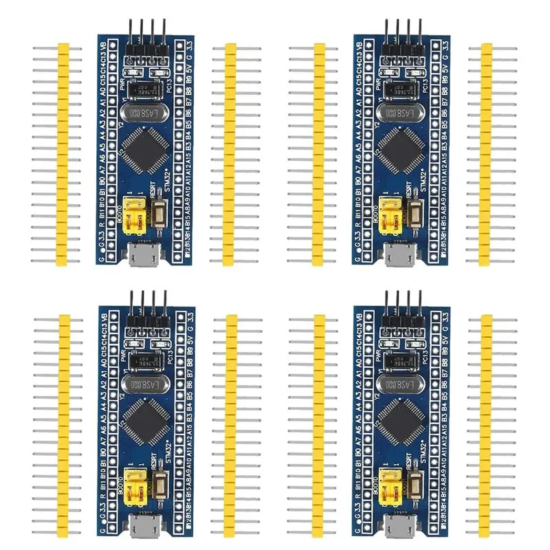 [NEW!】 4-Pack STM32F103C8T6 Minimum System Core Board, Micro USB SWD Debug For Embedded DIY Learning
