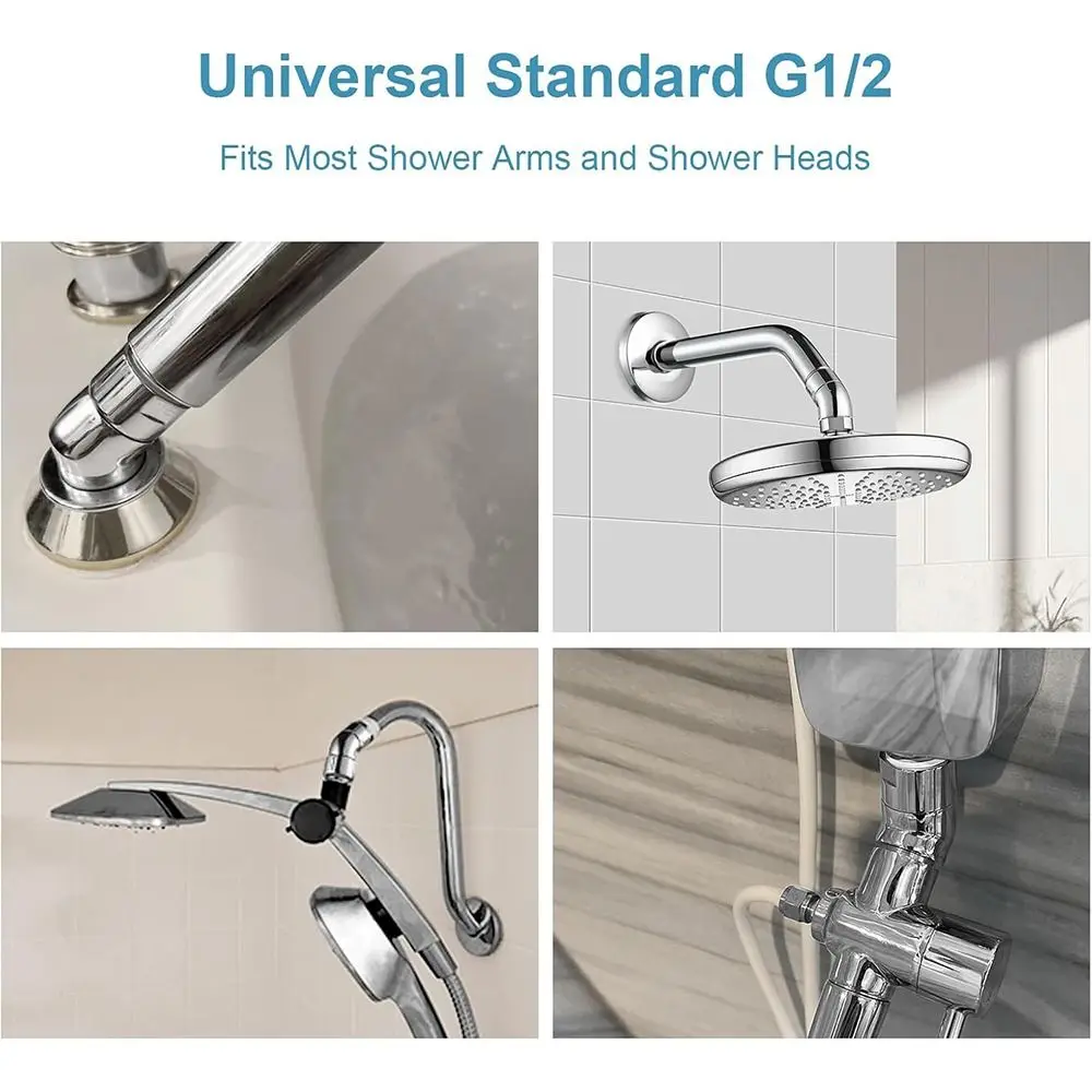 

New Copper Shower Head Elbow Adapter 135 Degrees Silver Arm Angle Adapter Adjust Bend Angle