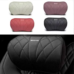 1pc Breathable PU leather Soft Car Headrest/Lumbar/Seat Cushion For AMG Mercedes Benz W202 W203 W205 W211 W212 Auto Accessories