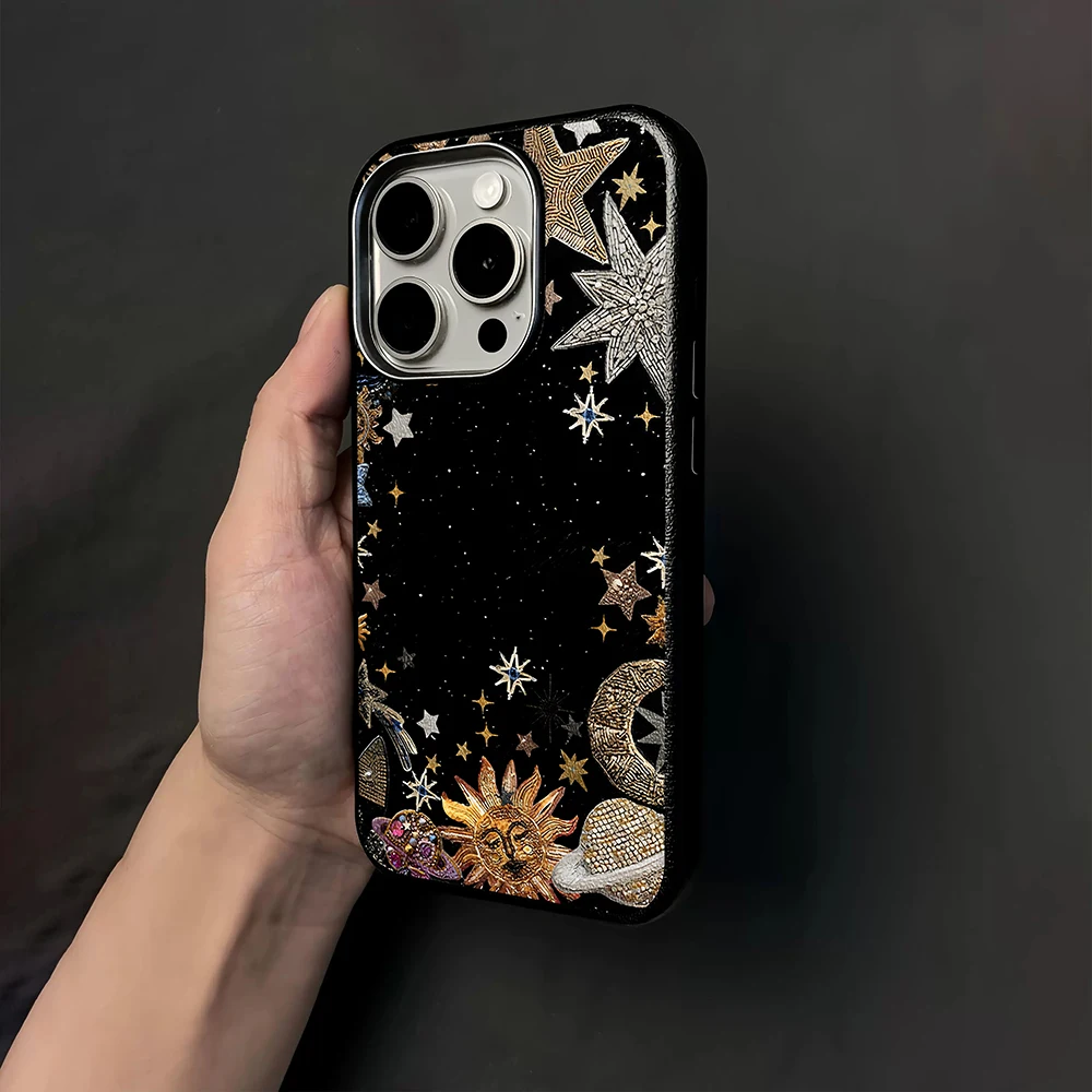 Luxus-Sternen- und Mond-Hülle für iPhone 16 15 Pro Max Hüllen iPhone 17 11 12 13 ProMax 14 15 16 Plus 8 7 XS XR Stoßfeste INS-Abdeckung – Detail 5