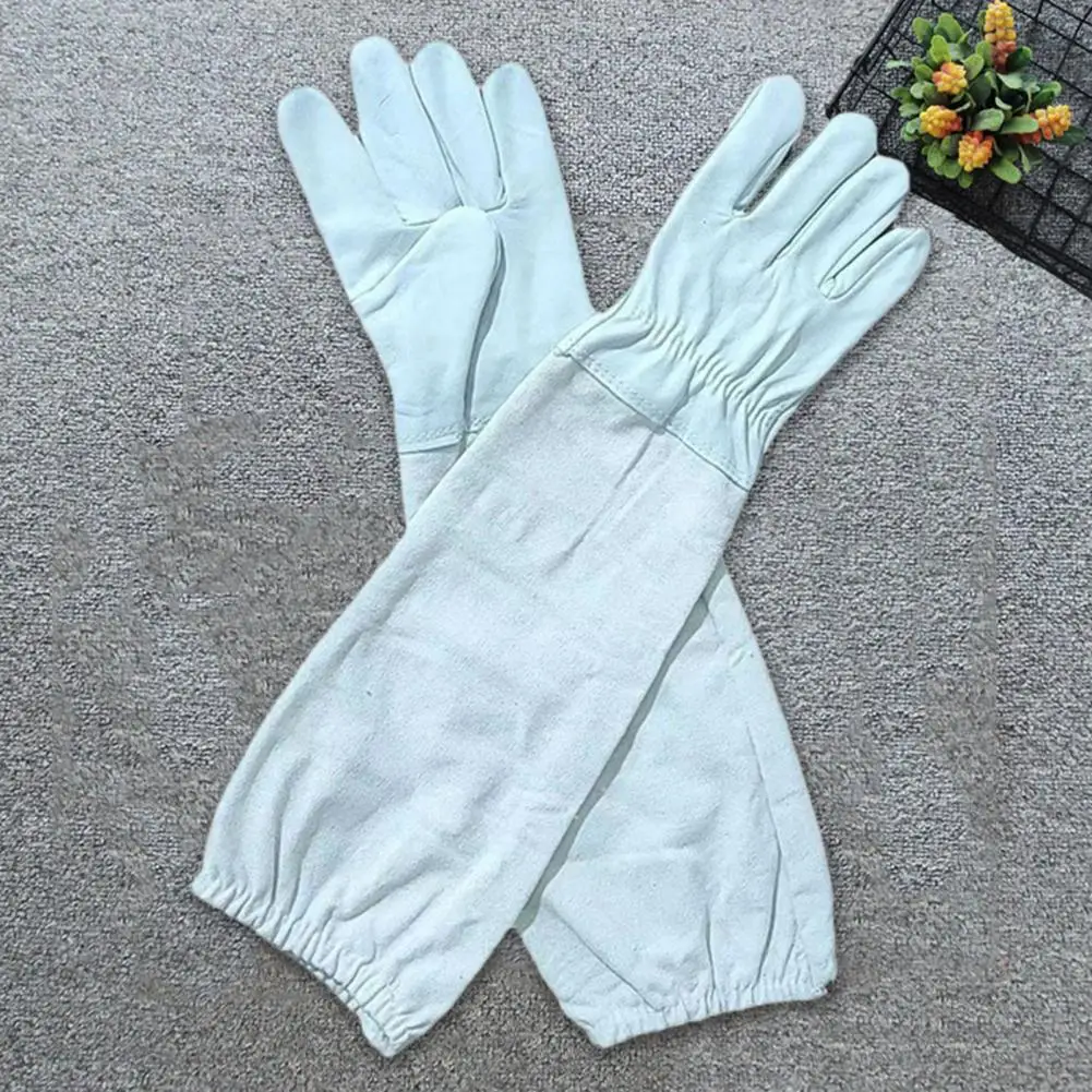 Honey Harvesting Gloves Durable Beekeeping Gloves Protective Beekeeping Gloves Breathable Canvas Goat Leather for Anti-bee