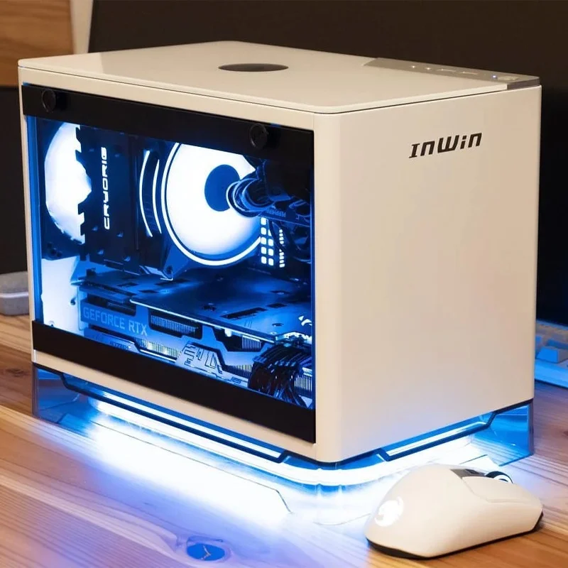 Casing Mini Inwin A1 Lite ITX Mendukung Kartu Grafis 320mm, Pendingin 160mm, Pendingin Udara Dual Tower, Casing Desktop Gaming Kantor