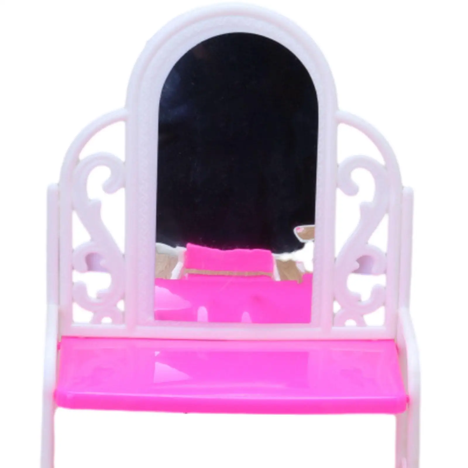 Mini House Accessories with Stool Dollhouse Makeup Vanity for Doll Ornaments