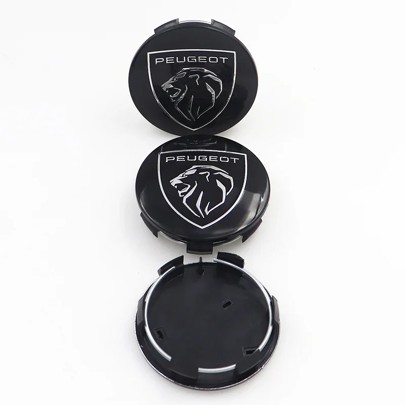 4pcs Newest 3D 60mm Peugeot Logo Car Emblem Wheel Center Hub Cap Auto Rim Refit Dust-proof Badge Covers Styling Accessories