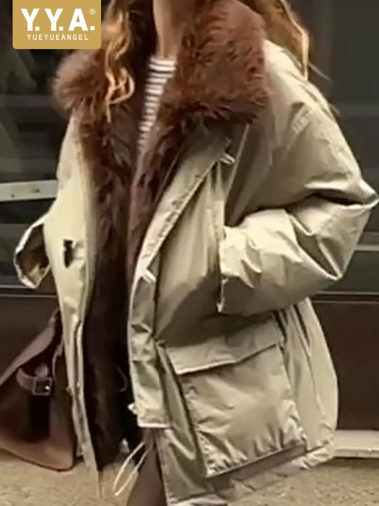 Ladies Comfortable Warm Short Jacket Korean Solid Color Long Sleeves Down Coat Fashion Zipper Slim Thick Outerwear