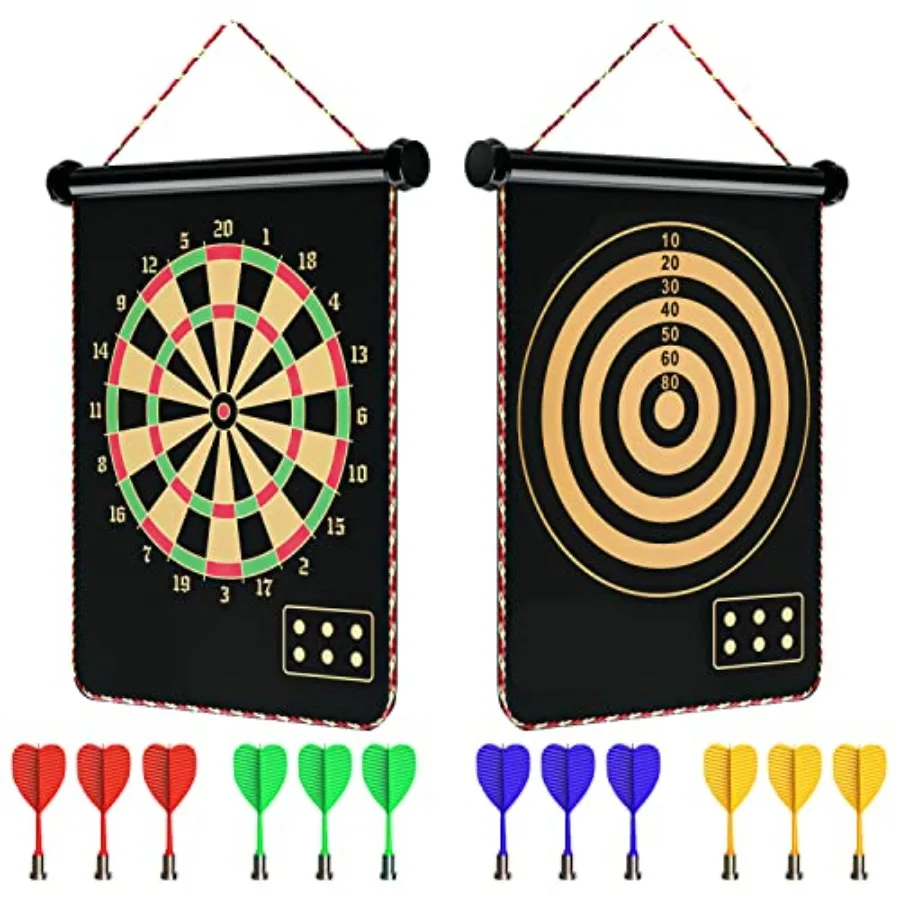 

Magnetic Dart Board Outdoor Game for with 12 Darts, Best Toys Gifts for Teenage Boys Girls Age 5 6 7 8 9 10 11 12 13 14 15 16 Y