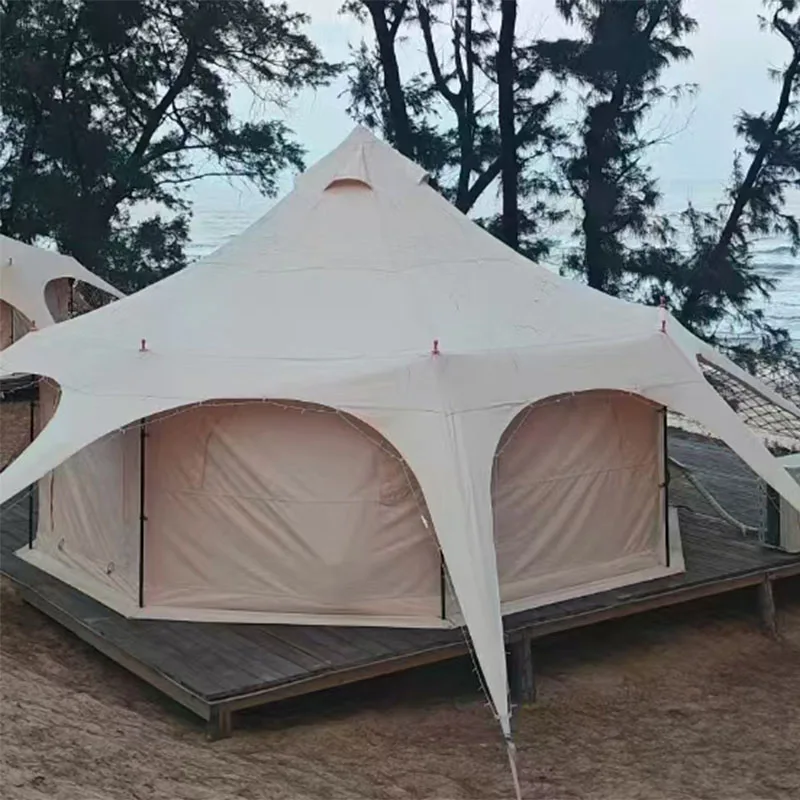 Outdoor Camping  Tent Large Rainproof and Sun Proof Octagonal Luxury Family