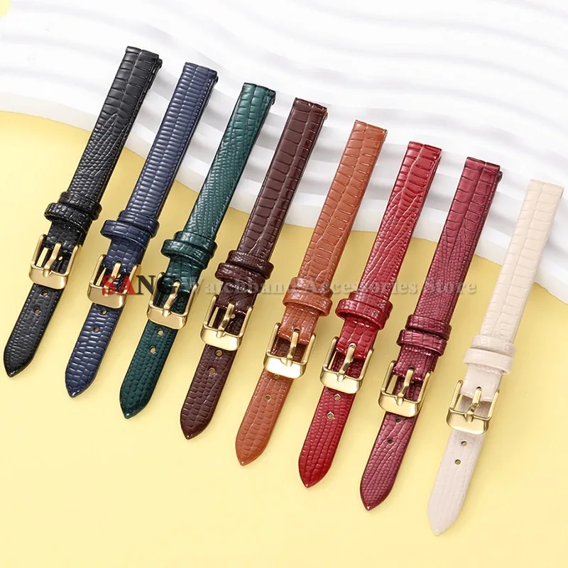 Ultradünnes Leder-Uhrenarmband, 8 mm, 10 mm, 12 mm, 14 mm, 16 mm, hochwertige Sportuhrenarmbänder, Smartwatch-Armband, wasserdichtes Armband