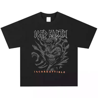 2025 Iced Earth Band Rock T-shirt American Retro Street Do Old Heavy Hip Hop Short Sleeve High Quality Luxury Brand Selling