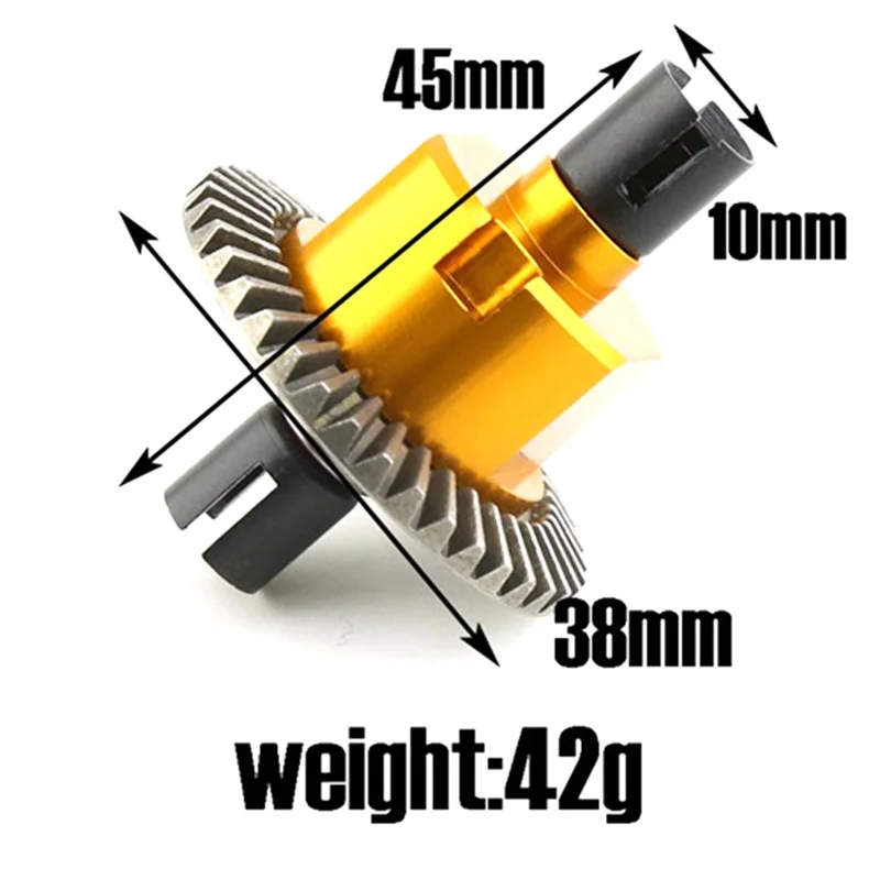 Todo o diferencial de metal 02024 para HSP 94106 94107 94108 94111 94122 94123 94166 94177 94188 1/10 peças de carro RC, YellowJAS