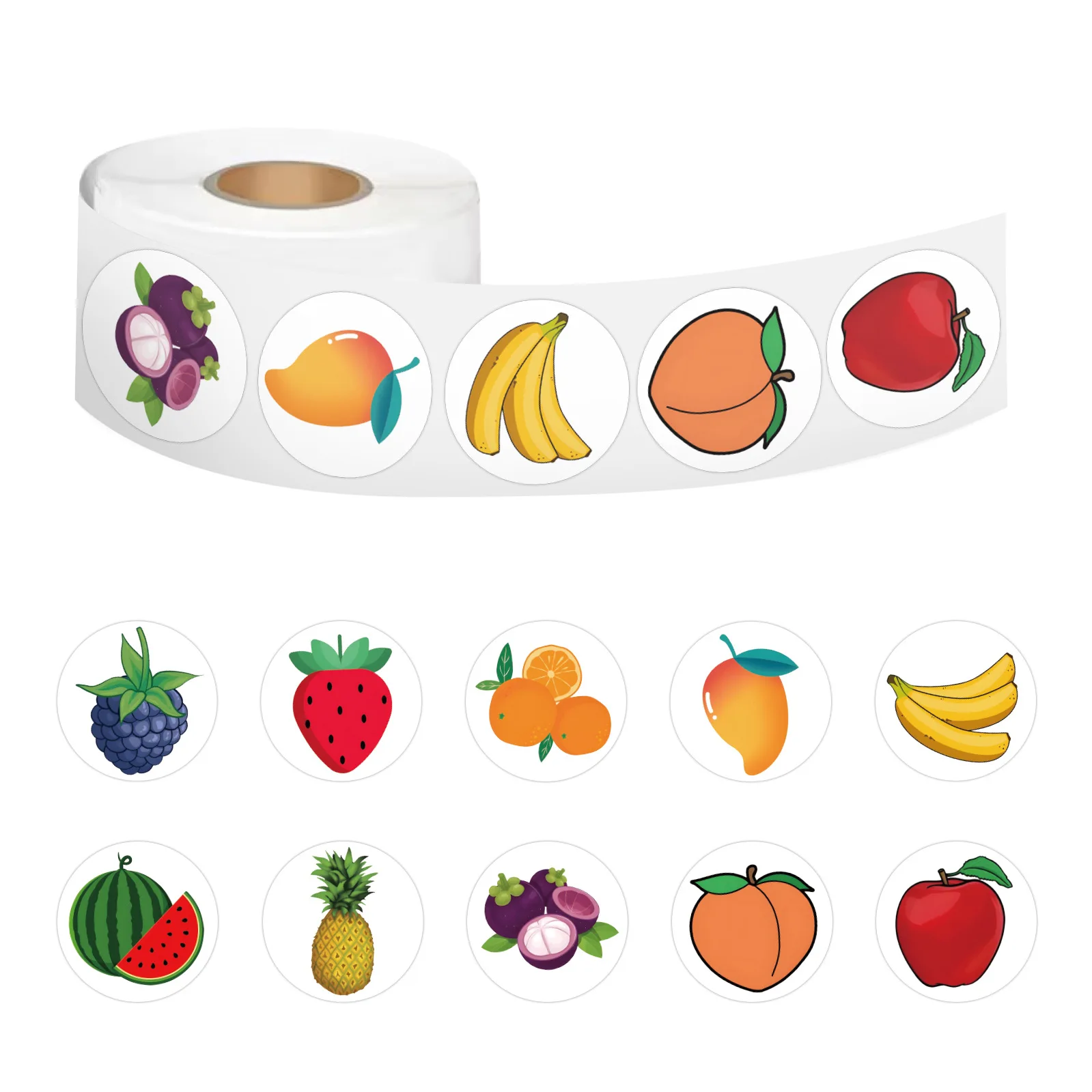 100-500pcs Strawberry Banana Sticker Fruit Lemon Gift Box Decorative Sticker Label Stationery scrapbook Sticker 2.5cm/1inch