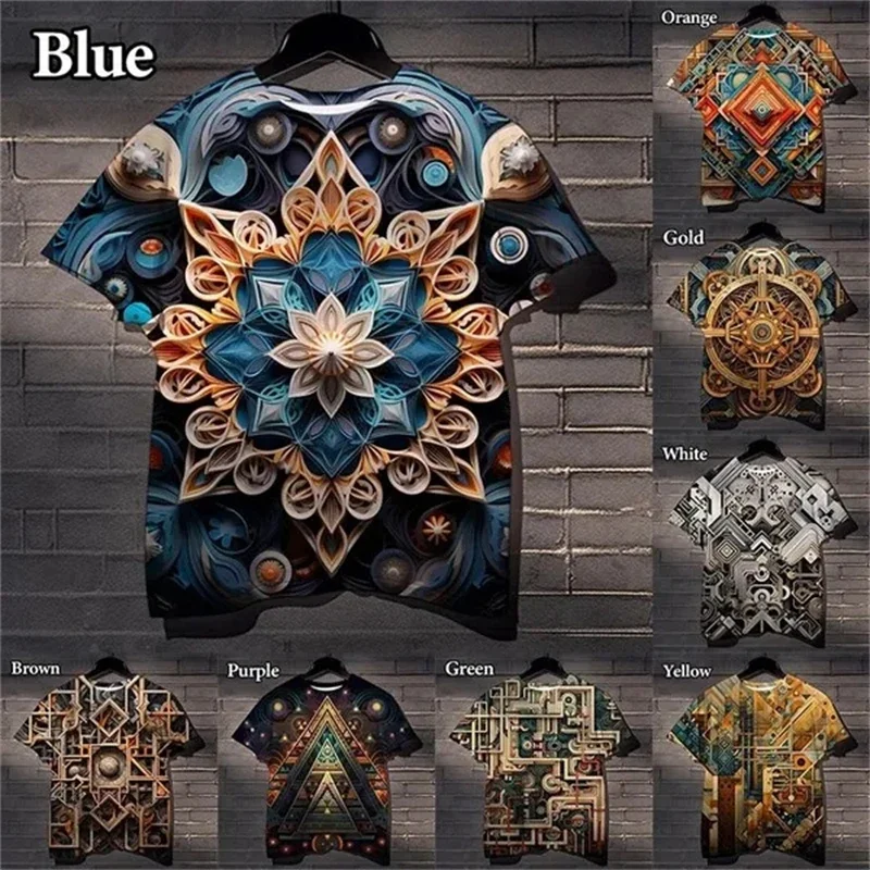 

Cool 3D Printing Graphic T-shirts Geometric Pattern Men's And Women's Casual Tshirt Tops Tees Summer Fashion Leisure Clothes Top