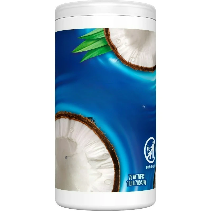Bleach-Free Cleaning Wipes, Coconut and Waterlily, 75 Count