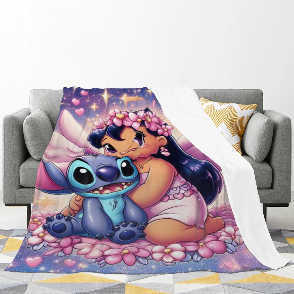 Stitch Medium Blanket Fluffy Soft Bedroom Decor Sofa Blankets Comforter Home and Decoration