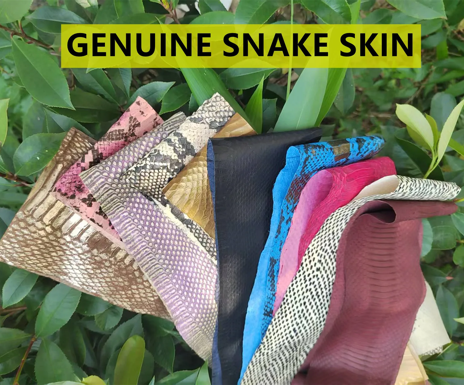 Natural Genuine Snake Skin, Dyed Snake Hide, Rare Exotic Animal Snake Leather Material
